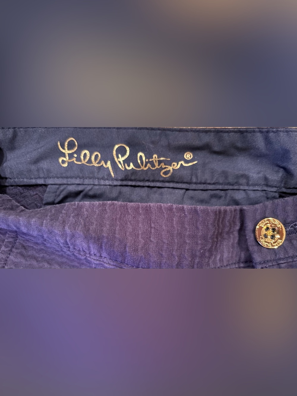Lilly Pulitzer Buttercup Shorts Scalloped Hem Navy Size 4 - Picture 4 of 9